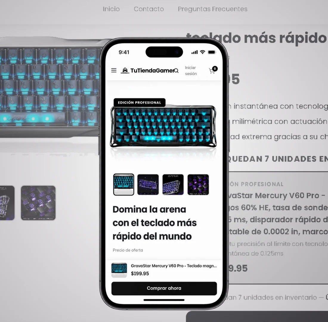 Una landing de Webnaria abierta en un móvil